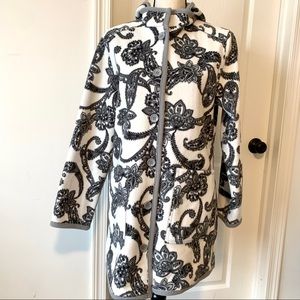 Fully Reversible Paisley & Gray Fleece Coat—S/Med